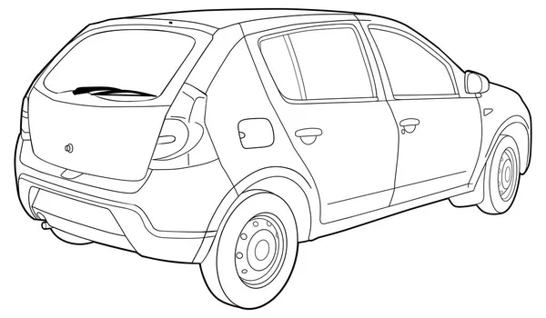 Technische Zeichnung des modernen Autos — Stockvektor
