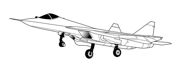 Moderne Russische straaljager. — Stockvector