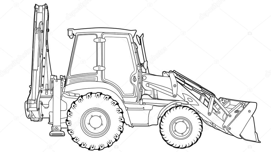 Technical draw of tractor