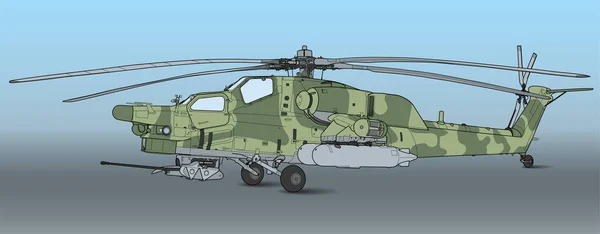Mi 28 混乱軍事攻撃戦闘ヘリコプター — ストックベクタ