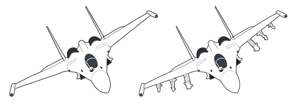 Modernes russisches Kampfflugzeug. — Stockvektor