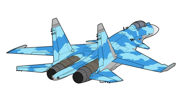 Modern Russian jet fighter aircraft. — Stock Vector