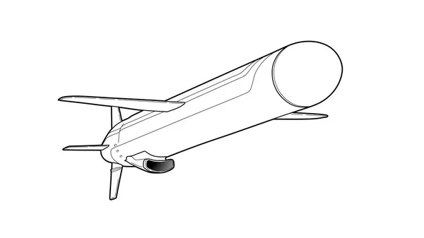 Missile de croisière. Illustration vectorielle . — Image vectorielle