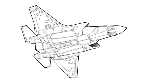 Modern Amerikan jet avcı uçağı. — Stok Vektör