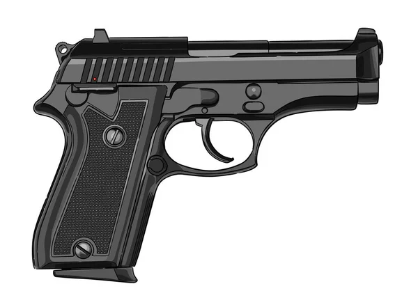 Ručně tažená pistole izolovaná na bílém. — Stockový vektor