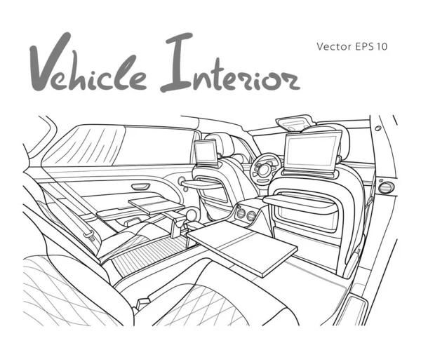Maschine drinnen. Innenraum des Fahrzeugs. Vektor — Stockvektor