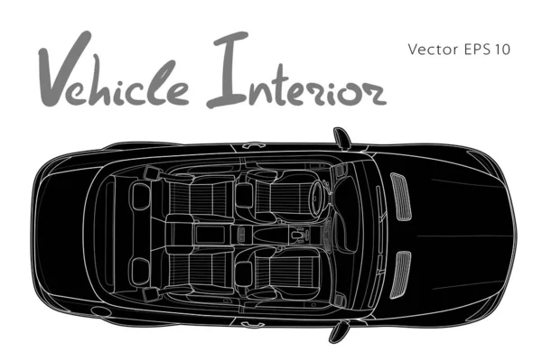 Maschine drinnen. Innenraum des Fahrzeugs. Vektor — Stockvektor