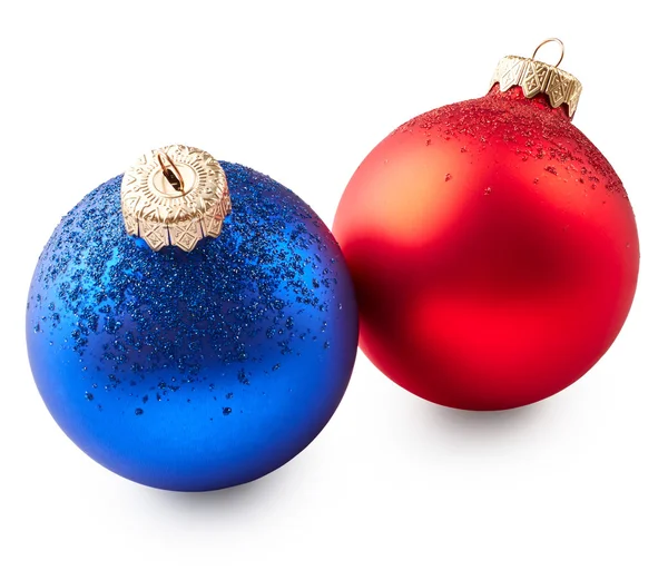 Palle di Natale rosse e blu — Foto Stock