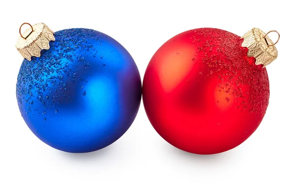 Bolas de Natal vermelhas e azuis — Fotografia de Stock