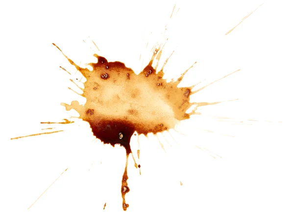 Kaffee braunen Fleck isoliert — Stockfoto