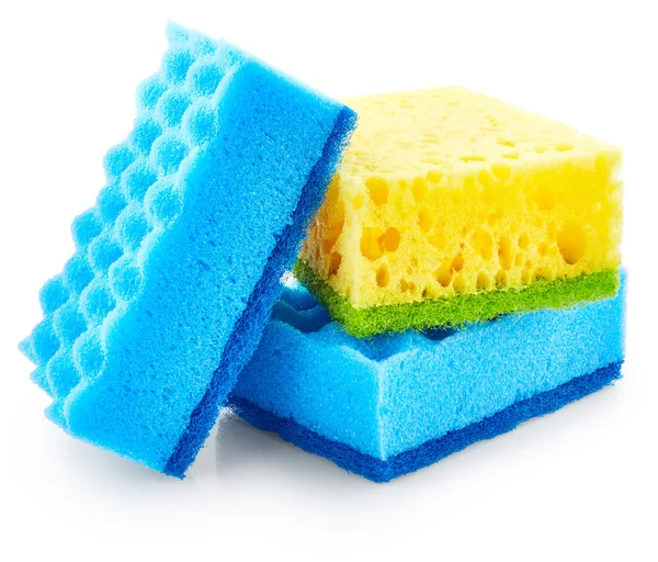 Kitchen sponges on white background — Stock Photo, Image