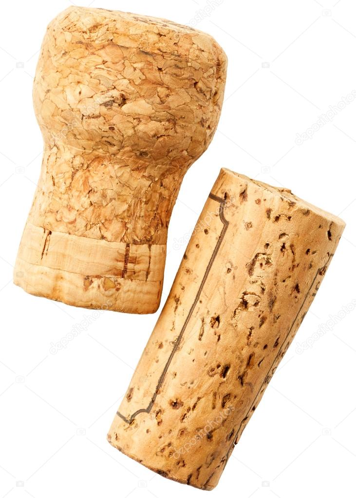 Two wine corks