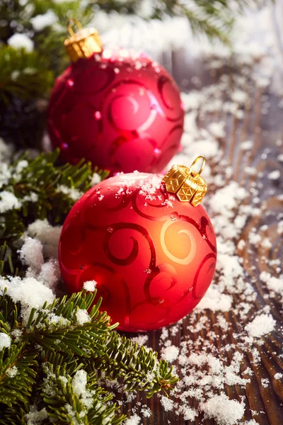 Enfeites de Natal em bolas — Fotografia de Stock