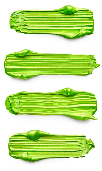 Reihe grüner Farbstriche — Stockfoto