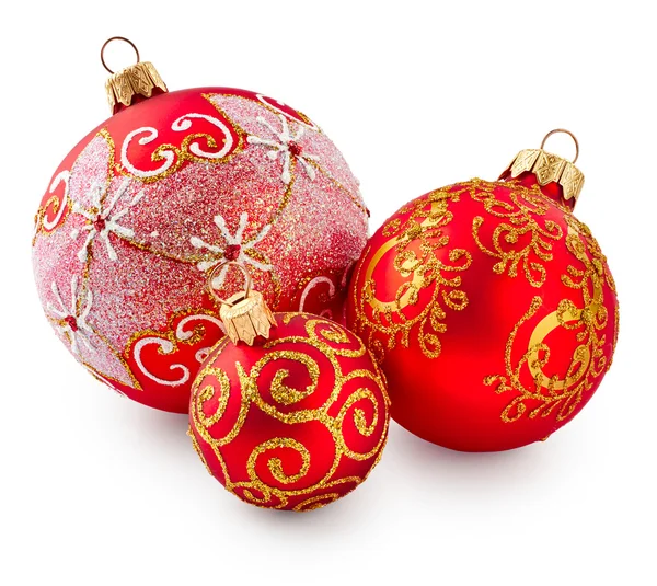 Palle rosse di Natale — Foto Stock