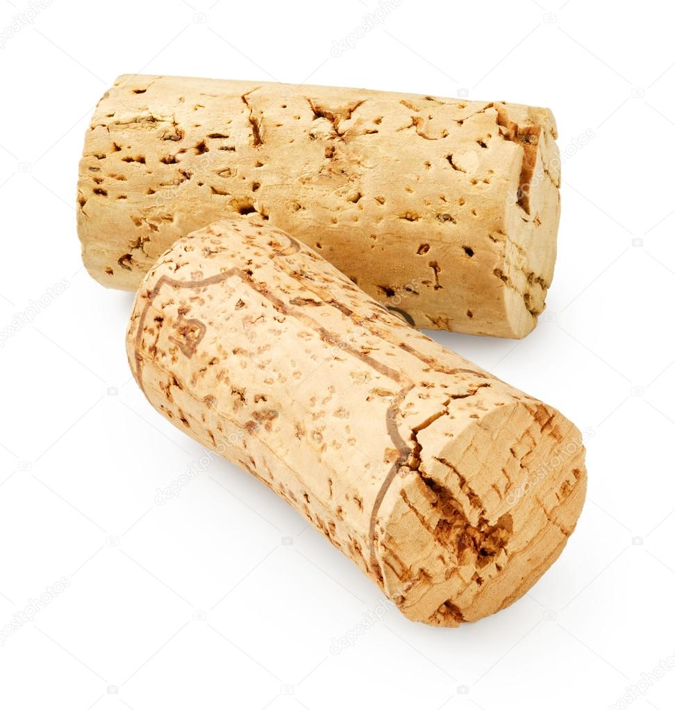 Wine corks on white