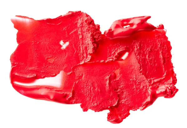 Vlekkerig rode lippenstift — Stockfoto