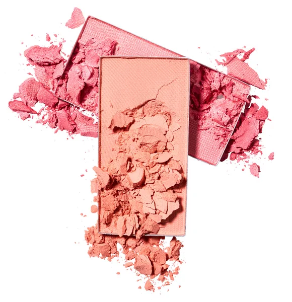 Crushed compact face powder and blush — Stock Photo, Image