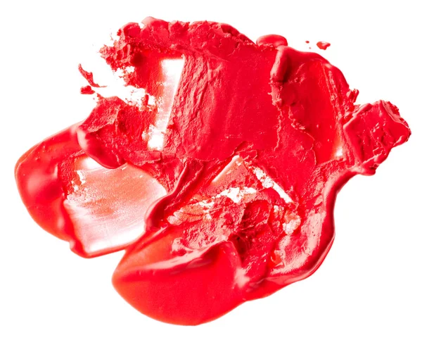 Lápiz labial rojo manchado — Foto de Stock
