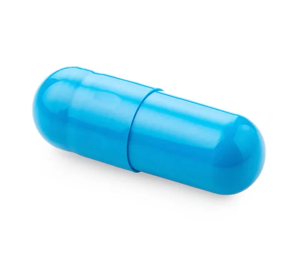 Blue pill capsule - Stock Photo, Image. 