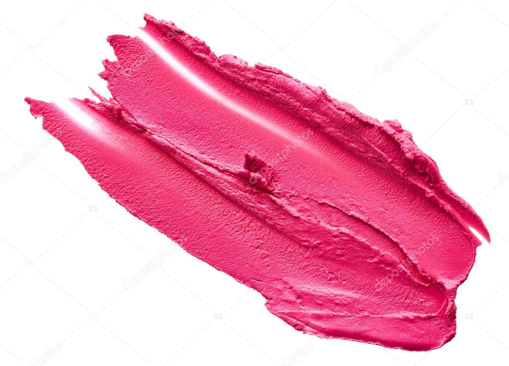 Smudged pink lipstick