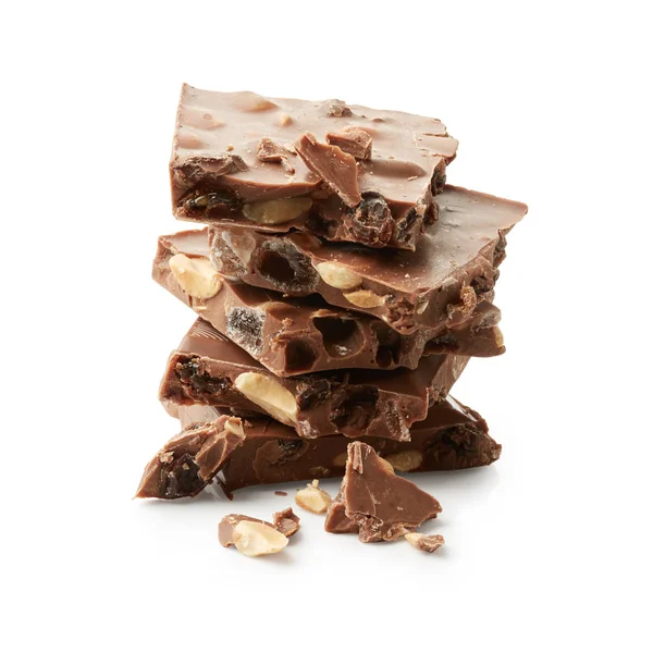 Stack of chocolate with nuts — Stock Photo, Image