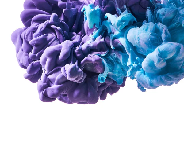 Salpicaduras de tinta azul y púrpura —  Fotos de Stock