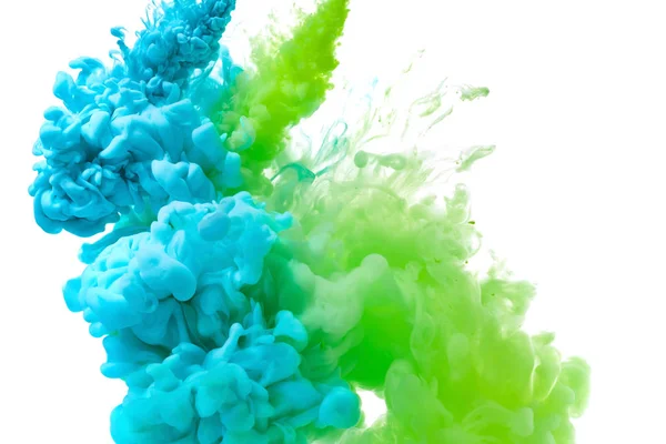 Salpicadura de tinta azul y verde —  Fotos de Stock