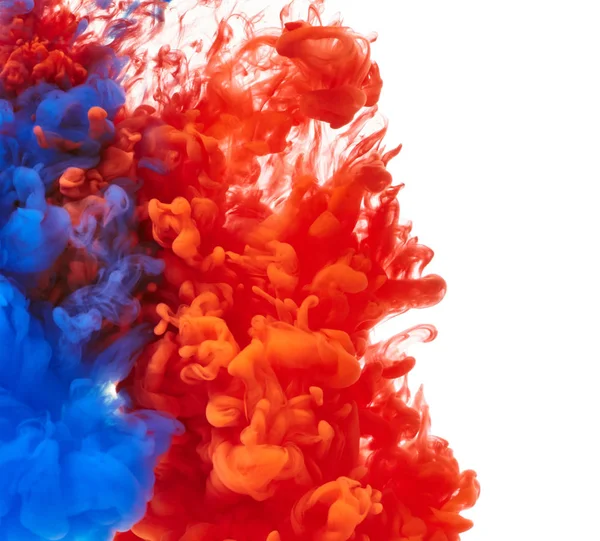 Blaue und rote abstrakte Farbspritzer — Stockfoto