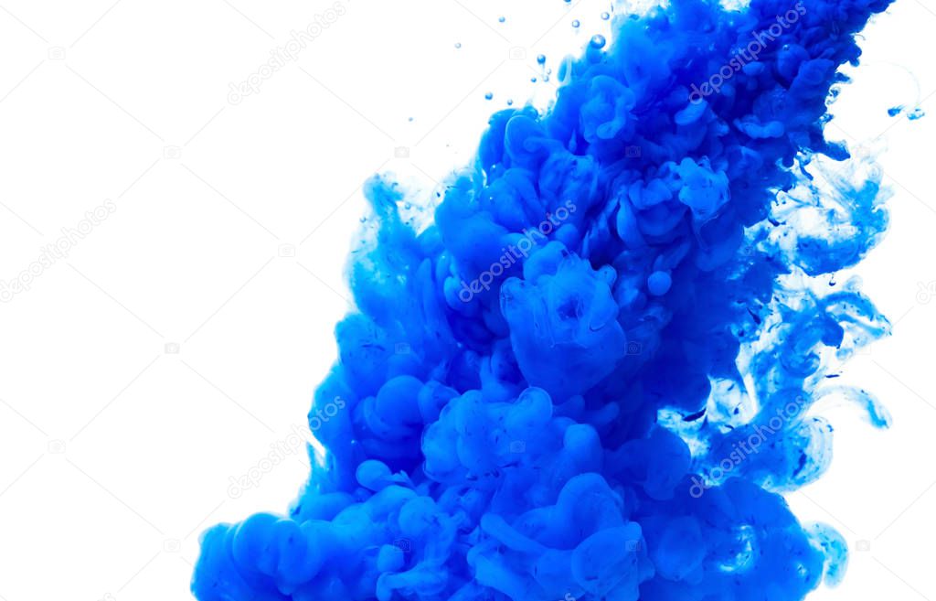 Blue abstract ink splash