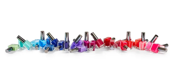 Mode Colorée Vernis Ongles Isolés Sur Fond Blanc — Photo