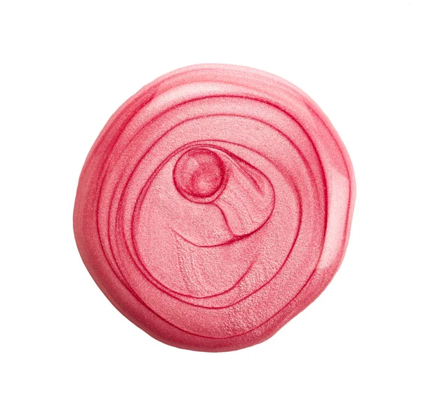 Tache Ronde Vernis Ongles Rose Isolé Sur Fond Blanc — Photo