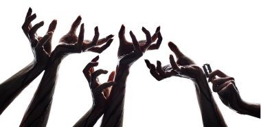 Terrible human hands in blood clipart