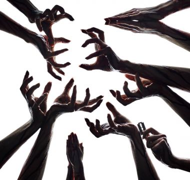 human hands in blood clipart