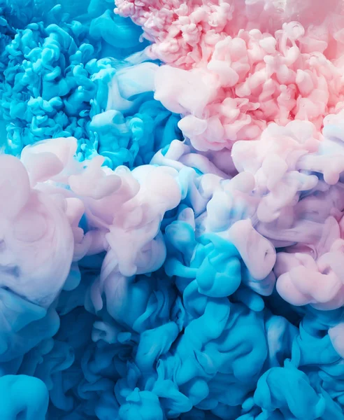 Blå och rosa bläck droppar — Stockfoto