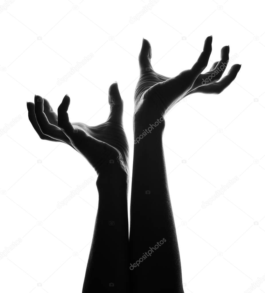 Silhouette of human hands