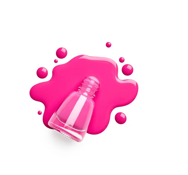 Spillde rosa nagellack — Stockfoto