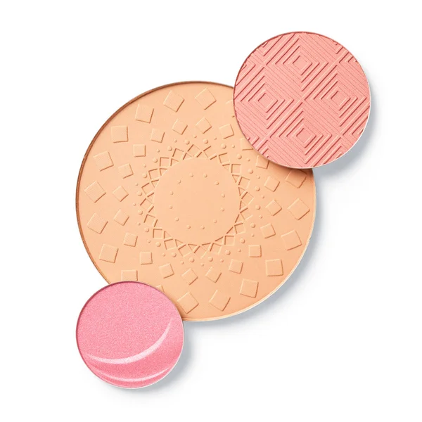 Face powder, blush and eye shadow — Stock Photo, Image