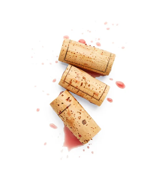 Rotwein mit Korken verschüttet — Stockfoto