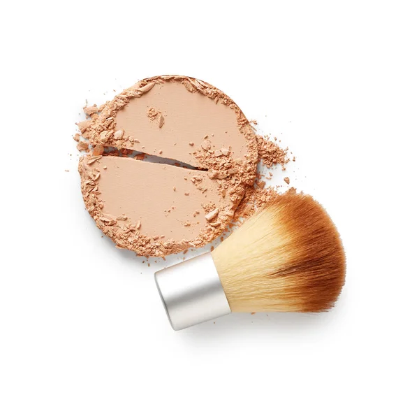 Face powder and brush — Stock Photo, Image