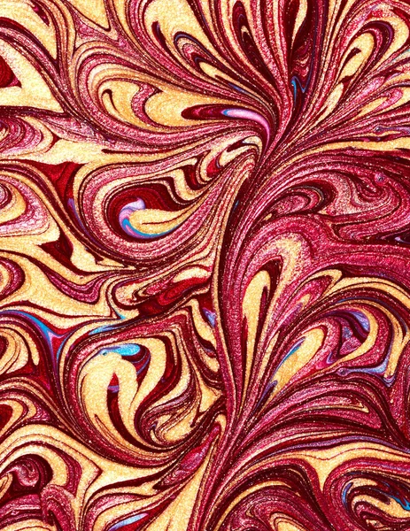 Textura de esmalte de uñas con rojo y dorado — Foto de Stock