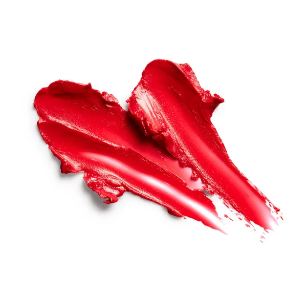 Rouge à lèvres rouge taché — Photo