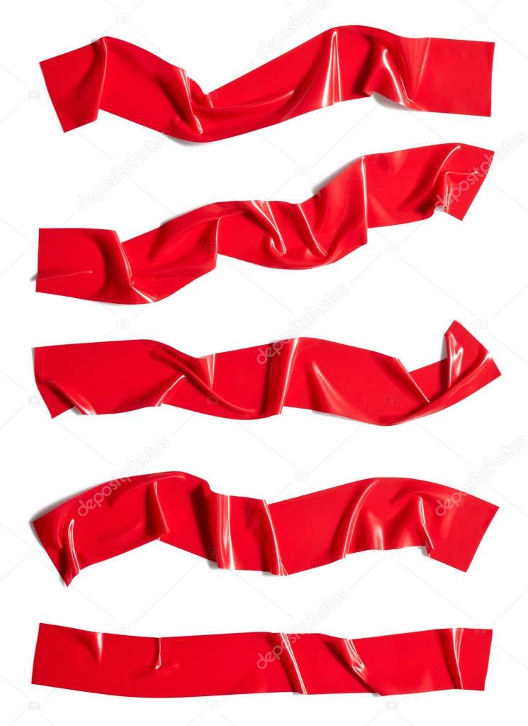 Set of red adhesive tape