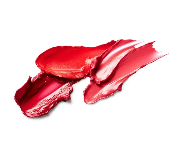 Frottis de rouge à lèvres sur fond blanc — Photo