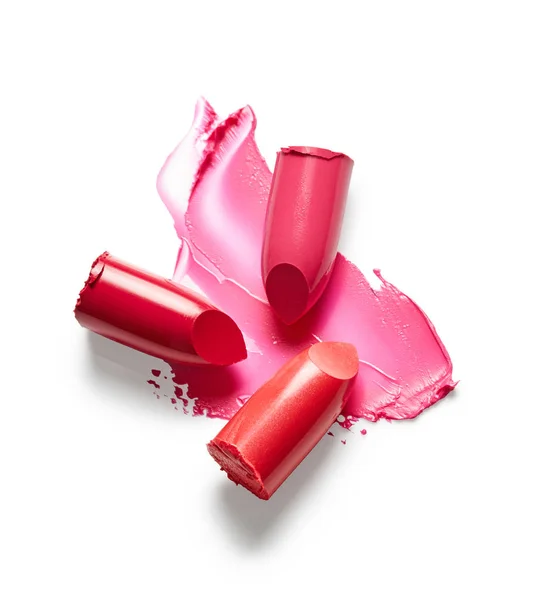 Lipsticks and lipstick smear — Stock Photo, Image