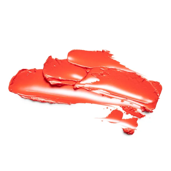 Smudged lipstick on white background — Stock Photo, Image