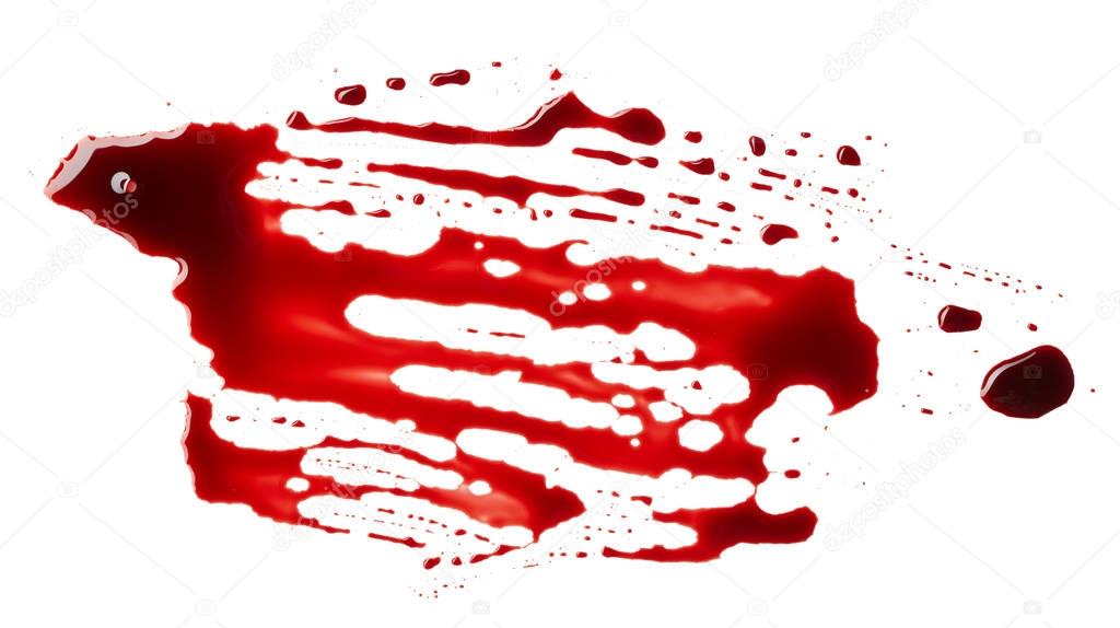 Blood isolated on white background