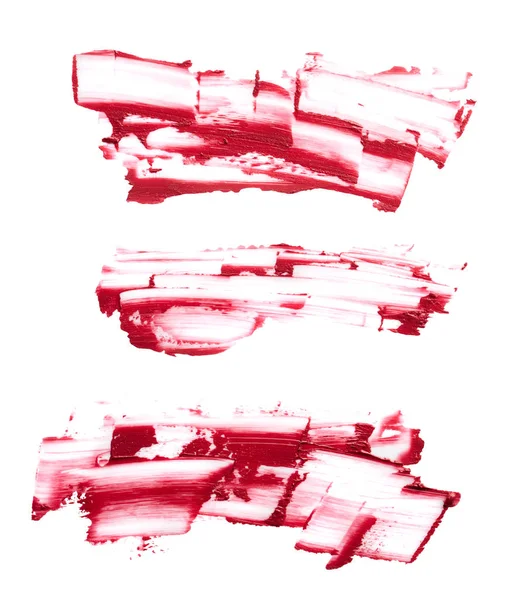 Foltos Piros Rúzs Elszigetelt Fehér Alapon — Stock Fotó