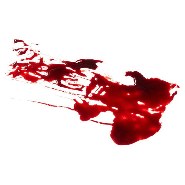 Blodet Droppar Isolerade Vit Bakgrund — Stockfoto