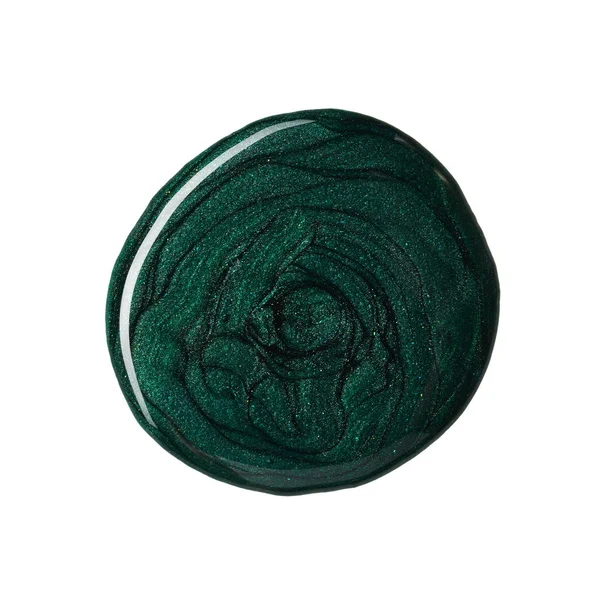 白い背景に分離された緑の爪のポーランド語の円形のしみ — ストック写真